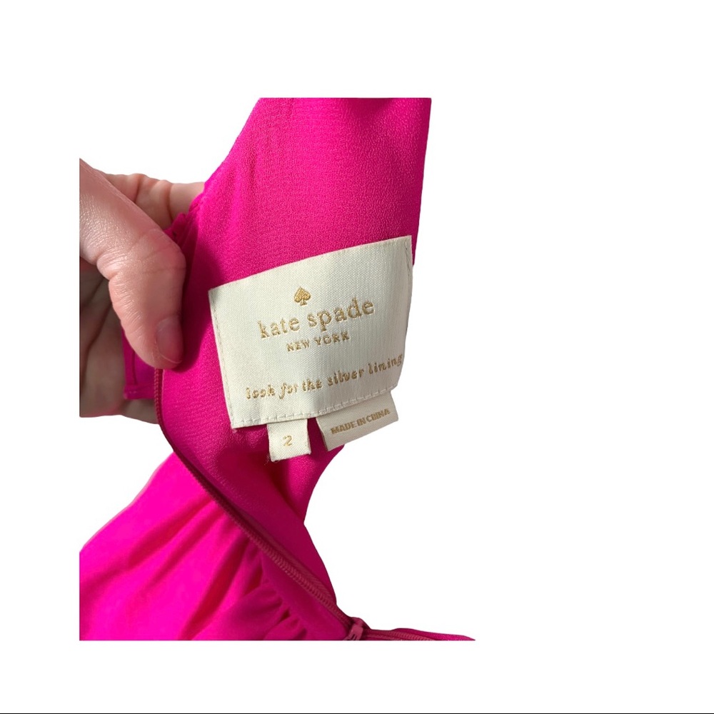 Kate Spade Fuchsia Hot Pink Ruffle Dress - Picture 9 of 11